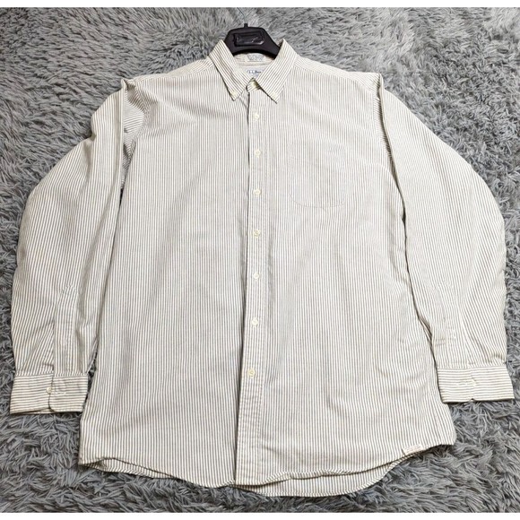 LL Bean Dress Shirt‎ Mens Size Tall 17-37 Single Needle Tailoring 17" Neck Gray - Picture 1 of 9